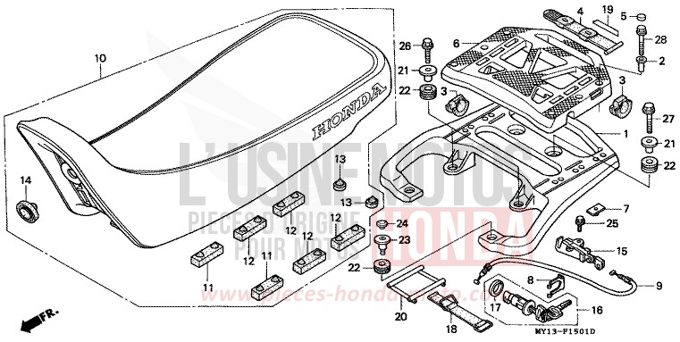 SEAT (2) for Africa Twin 750 ROSS WHITE (NH196) from 1998